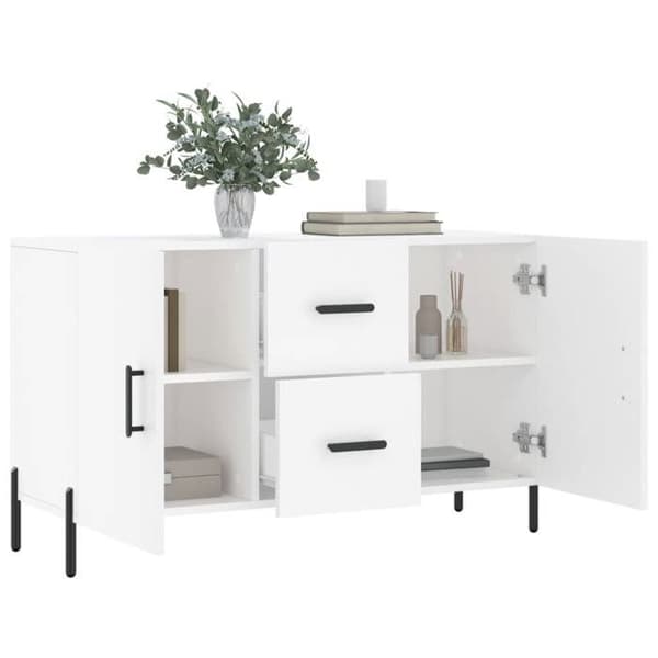 Maison Exclusive - Vit buffé 100x36x60 cm ingenjörsträ