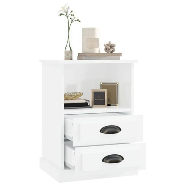 Maison Exclusive - Sängbord 2 st vit glans 43x36x60 cm lysande vit