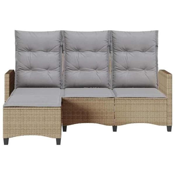 Maison Exclusive - Justerbar havemøbelsofa med L-formede puder i beige polyrotin