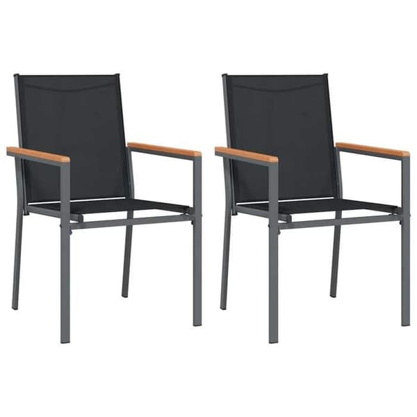 Maison Exclusive - Havestole sæt af 2 sort 55x61,5x90cm tekstilæn og stål