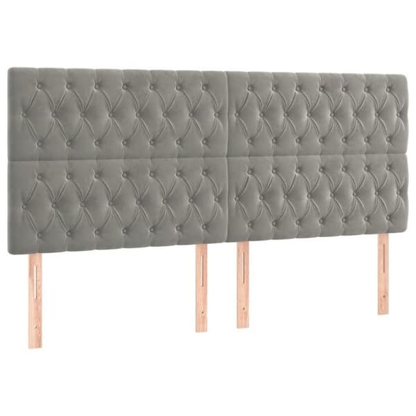 Maison Exclusive - LED-päätyharso Vaaleanharmaa 180x7x118/128 cm Sametti ljusgrått