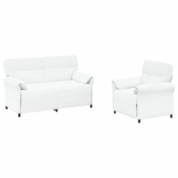 Maison Exclusive - 2-delars Soffgrupp Vit Tyg Vit