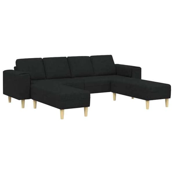 Maison Exclusive - 3-delars svart polyester soffgrupp Svart