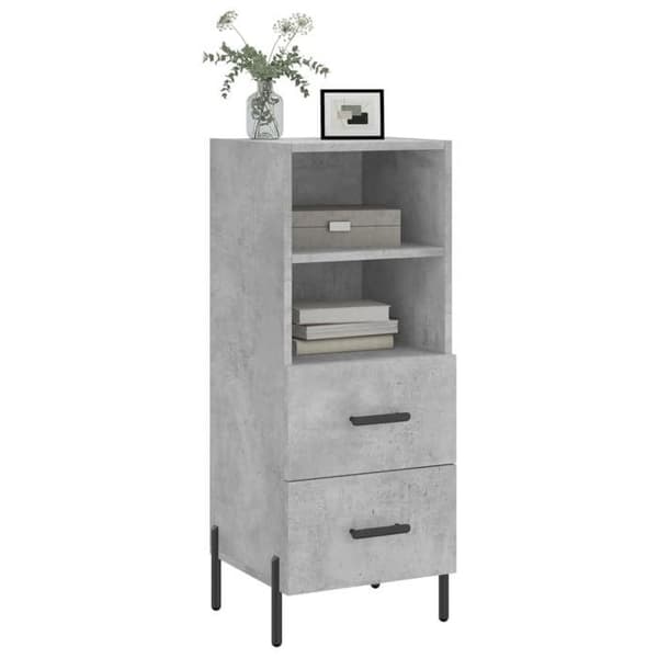 Maison Exclusive - Buffé Grå betong 34,5x34x90 cm Ingenjörsträ