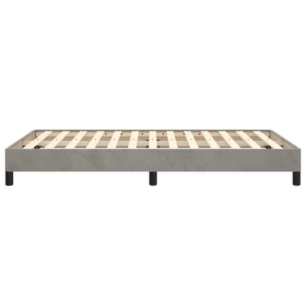 Sengestel - EKSKLUSIV HUS - 120x190 cm - Lys grå - Velour - Lamelseng ljusgrått