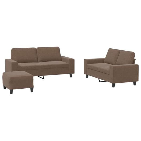 Maison Exclusive - Sæt af 3 brune stofsofaer