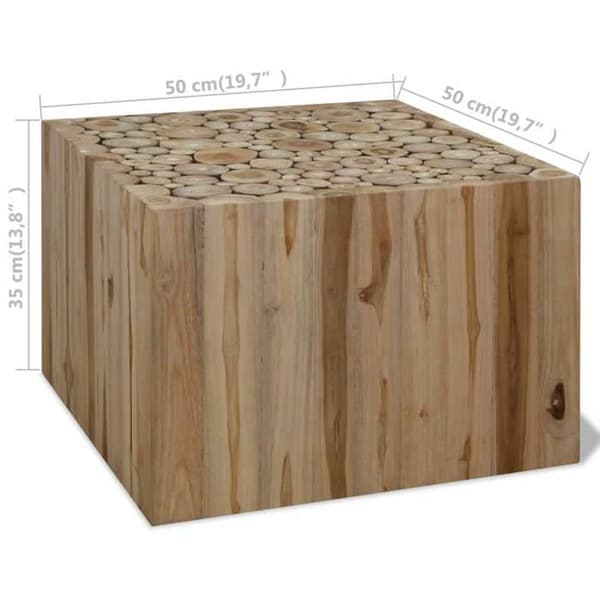 Maison Exclusive - Ægte teaktræ sofabord 50x50x35 cm