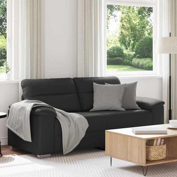 Sofa 2 pladser - MAISON EXCLUSIVE - 180x81x84 cm - Sort - Syntetisk læder - Bredde armlæn Sort