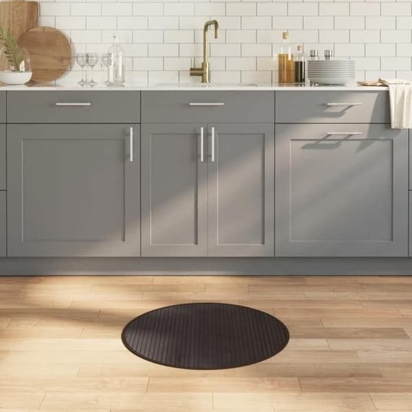 Maison Exclusive - Mörkbrun rund matta 60 cm bambu