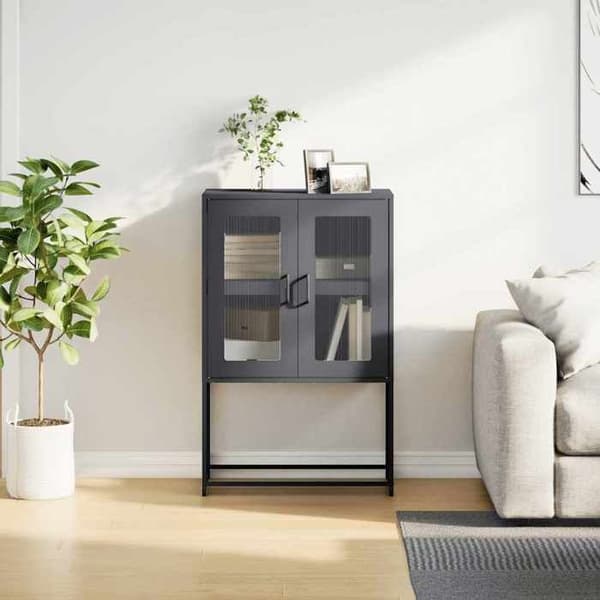 Maison Exclusive - Buffé hög antracit 68x39x107 cm stål