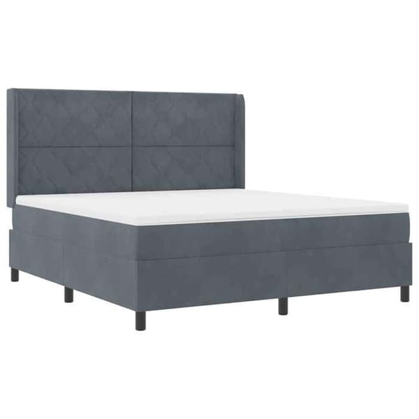 Sängram med madrass - EXKLUSIV HEM - Maison Exclusive - 180 x 200 cm - Mörkgrå sammet - USB LED-lampor Mörkgrå