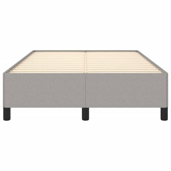 Sengestel - EKSKLUSIV HUS - 120 x 190 cm - Lys grå - 100% polyester stof - Lamel i krydsfiner Ljusgrått