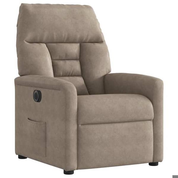 Maison Exclusive - Elektrisk vippe stol taupe mikrofiber stof