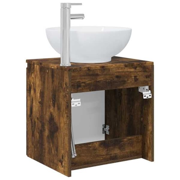 Exklusiv möbel - Väggmonterad handfat Vanity Rökt ek 49,5 x 44,5 x 65 cm