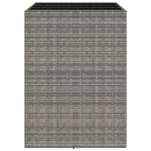 Maison Exclusive - Barbord med grå glasplade 105x80x110 cm poly rattan