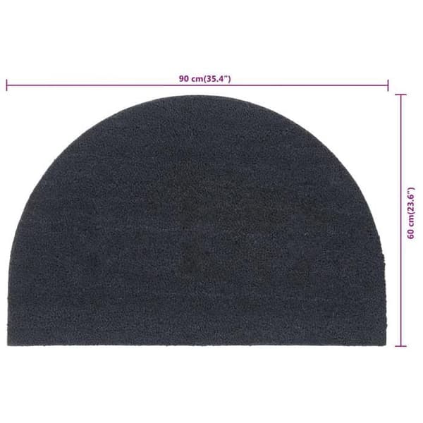 Maison Exclusive - Tummanharmaa puolipyöreä ovimatto 60x90 cm Mörkgrå