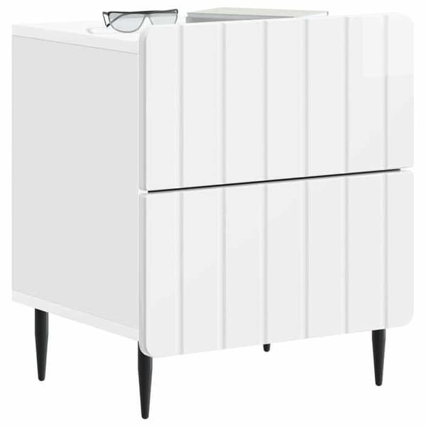 Maison Exclusive - Sängbord 2 delar Vit glansig 43 x 34,5 x 49,5 cm