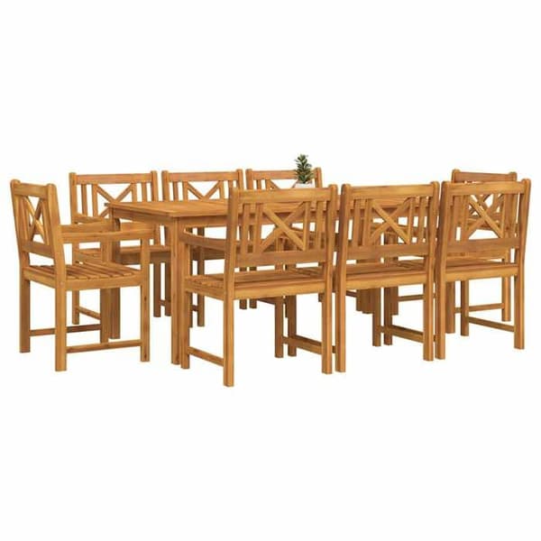 Maison Exclusive - 9 pc spisebordssæt til haven Brun brun