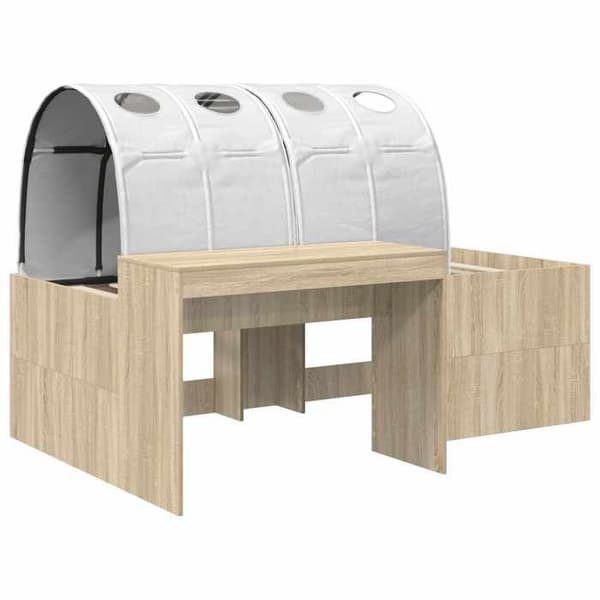 Maison Exclusive - Sängram med tunnel 3 pc Sonoma ek och vit