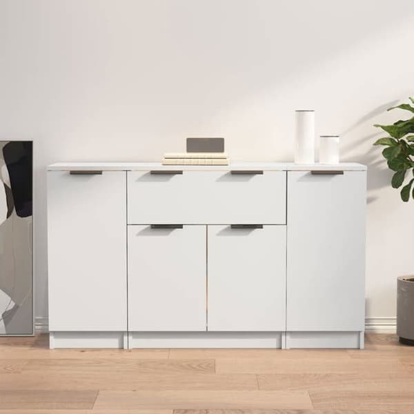 Maison Exclusive - 3 stk. Buffet Hvid Ingeniørtræ Vit