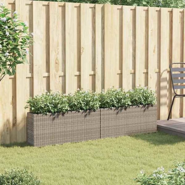 Maison Exclusive - Blomlådor med 2 krukor 2 st grå 90x20x40 cm flätad resin Grå