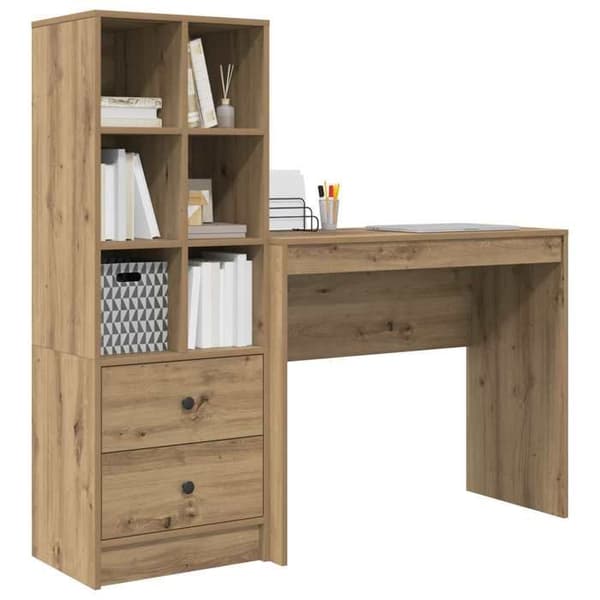 Maison Exclusive - Håndlavet egetræskontor 135,5 x 40 x 127 cm 2 stk. brun