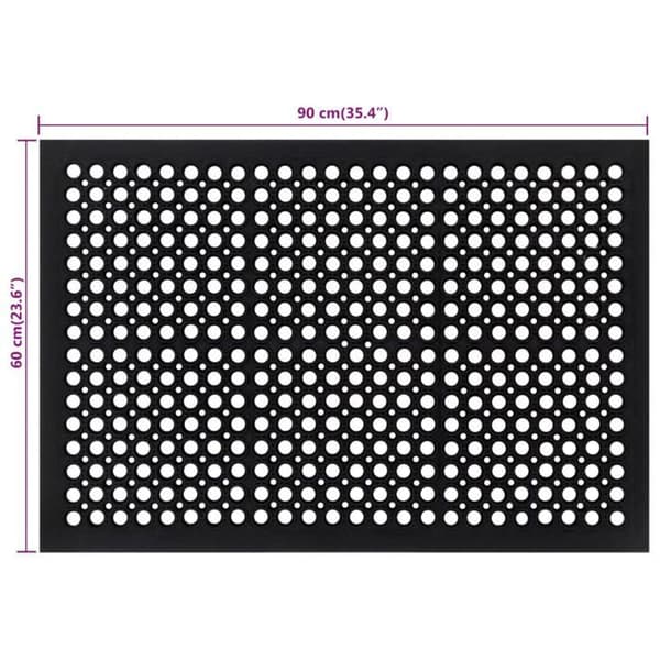 Maison Exclusive - Rektangulär dörrmatta 60x90 cm gummi Svart
