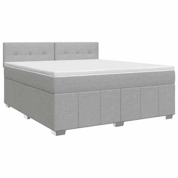 Maison Exclusive - Boxspring seng med madras Lys grå 140 x 190 cm Stof Ljusgrått
