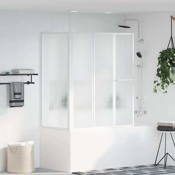 Maison Exclusive - L-formet badekar med 4 foldbare paneler 70x120x137 cm Vit