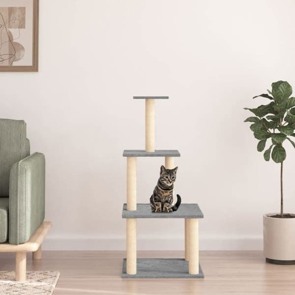 Maison Exclusive - Kattekradse med sisal i lys grå 111 cm ljusgrått