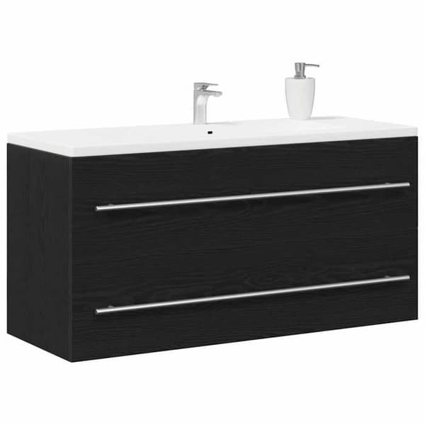 Maison Exclusive - Badeværelses underskabs møbel i sort eg 100 x 38,5 x 48 cm ingeniørtræ