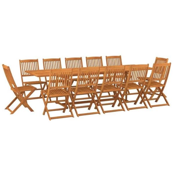 Havemøbel sæt - EKSKLUSIVT HUS - 280x90x75 cm - Massiv akacietræ - 13 dele - Foldbare stole og bord