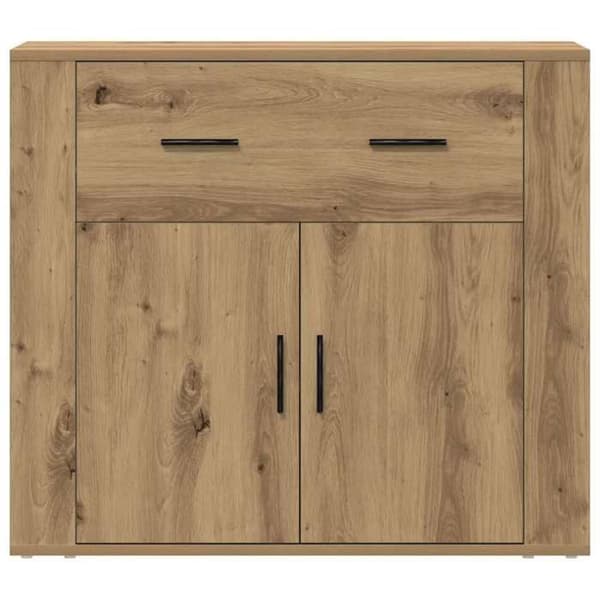 Maison Exclusive - Buffet i egetræ, håndlavet 80x33x70 cm, ingeniørtræ