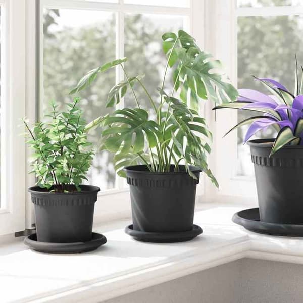 Maison Exclusive - Växtkrukor 6 st Svart Plast