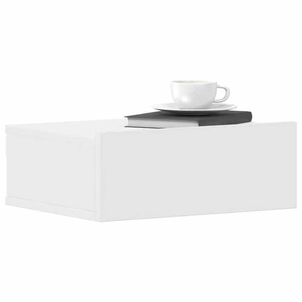 Maison Exclusive - Flytande sängbord Vit 40x30x15 cm Ingenjörsträ Vit