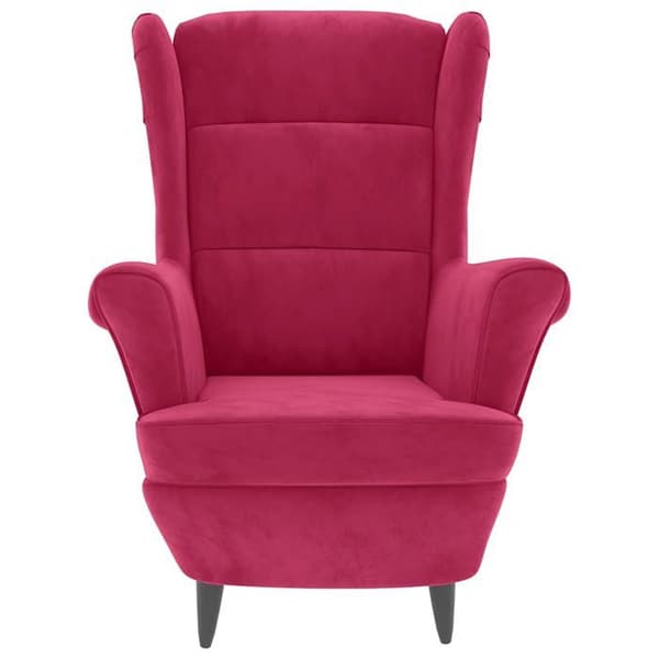 Maison Exclusive - Öronfåtölj med bordeaux sammet puff Bordeaux