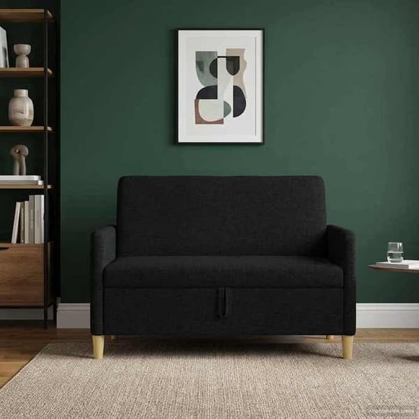 Maison Exclusive - Soffa med förvaring Svart 122 x 78 x 87 cm Polyester