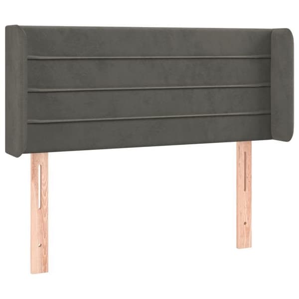 Maison Exclusive - Päätylevy korvilla Tummanharmaa 83x16x78/88 cm Sametti Mörkgrå