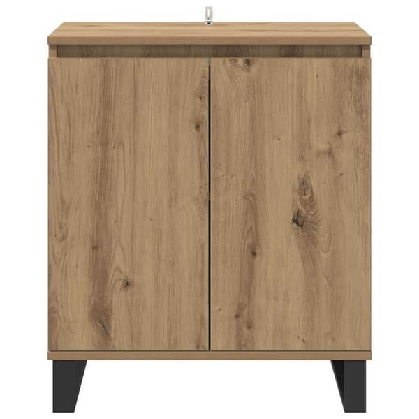Buffet - EKSKLUSIVT HUS - 60 x 35 x 70 cm - Ingeniørtræ - Jernben - Ridsefast