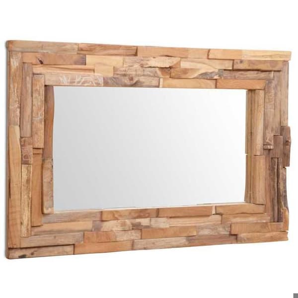 Maison Exclusive - Dekorativ spegel Teak 90x60 cm Rektangulär