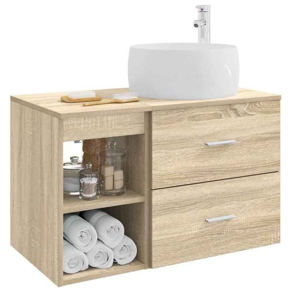 Maison Exclusive - Badmöbelset 2 delar Sonoma-ek