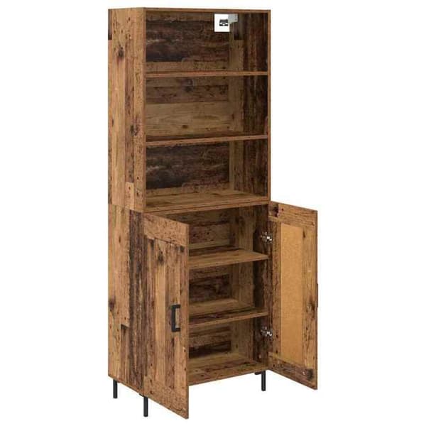 Buffé hög - EXKLUSIV HEM - Hög samtida skåp - Ingenjörsträ - 69,5x34x180 cm - Brun
