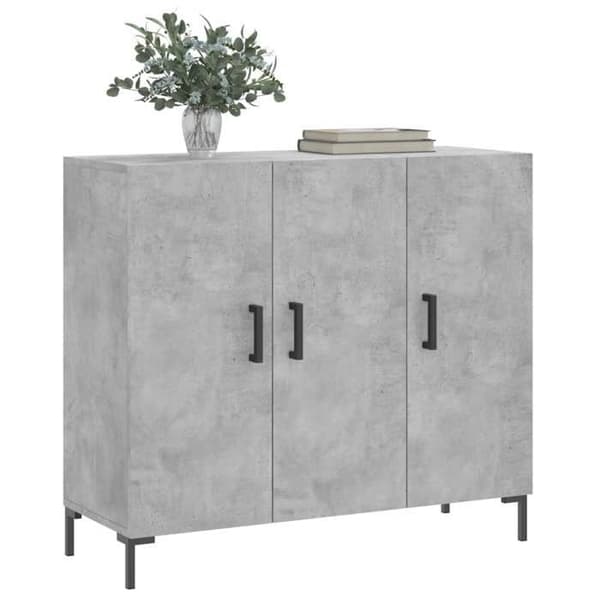 Maison Exclusive - Buffet grå beton 90x34x80 cm ingeniørtræ