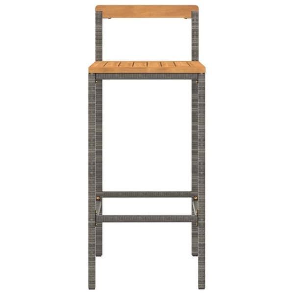 Maison Exclusive - Barstolar set om 2 grå vävd resin och akaciaträ grå