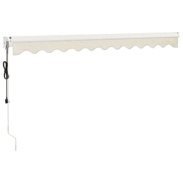 Maison Exclusive - Retractable Markis Creme med Vit Ram 3,5 x 2,5 m