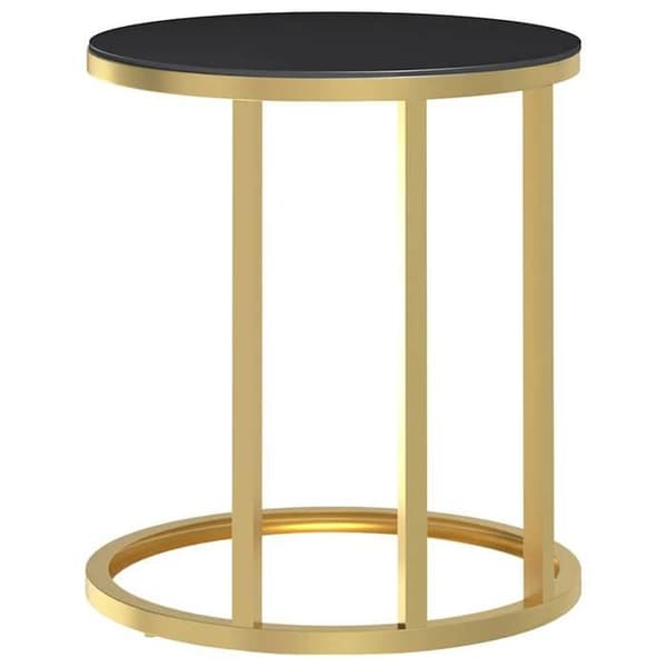 Maison Exclusive - Sidebord Guld og sort 45 cm Hærdet glas