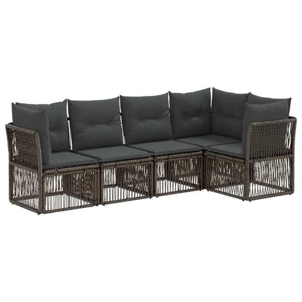 Havemøbler - MAISON EXCLUSIVE - Sofa sæt 5 dele - Poly rattan grå - Pulverlakeret stålramme - Modulerbar Grå