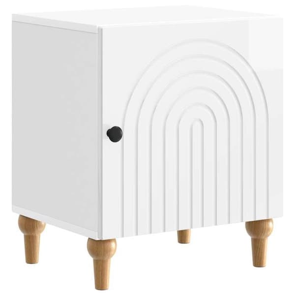 Maison Exclusive - Sängbord Vit glansig 43 x 34,5 x 50 cm