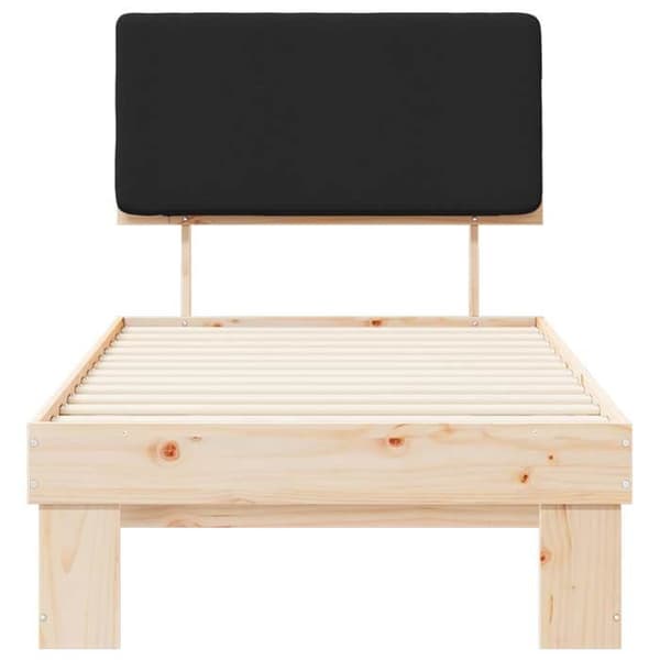 Maison Exclusive - Vuodekehys pehmustetulla päädyllä Musta 90 x 190 cm Svart