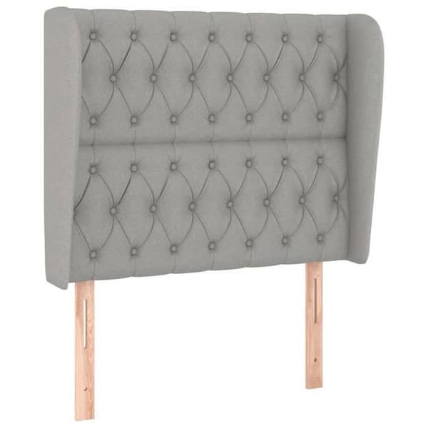 Maison Exclusive - Päätylevy korvilla Vaaleanharmaa 93x23x118/128 cm Kangas Ljusgrått